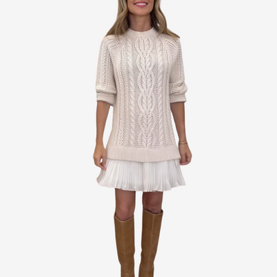 Nirvald™ - 2 i 1 Strikkjole Gaëlle | Den Perfekte Preppy-Look for Høsten