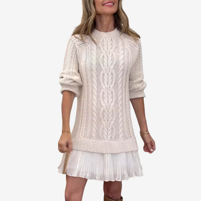 Nirvald™ - 2 i 1 Strikkjole Gaëlle | Den Perfekte Preppy-Look for Høsten
