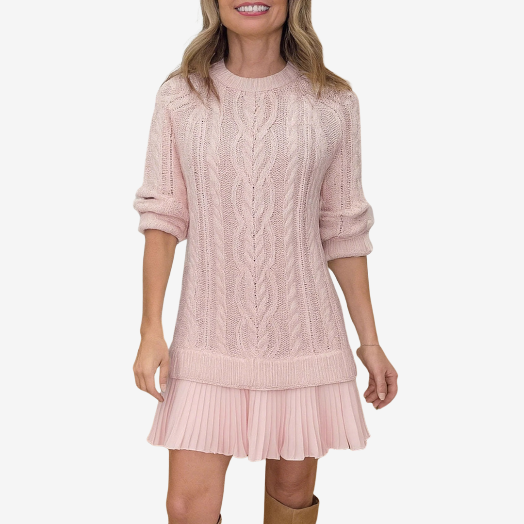 Nirvald™ - 2 i 1 Strikkjole Gaëlle | Den Perfekte Preppy-Look for Høsten