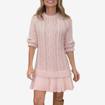 Nirvald™ - 2 i 1 Strikkjole Gaëlle | Den Perfekte Preppy-Look for Høsten