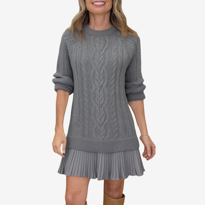 Nirvald™ - 2 i 1 Strikkjole Gaëlle | Den Perfekte Preppy-Look for Høsten