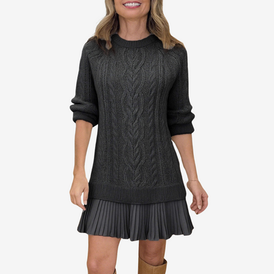 Nirvald™ - 2 i 1 Strikkjole Gaëlle | Den Perfekte Preppy-Look for Høsten