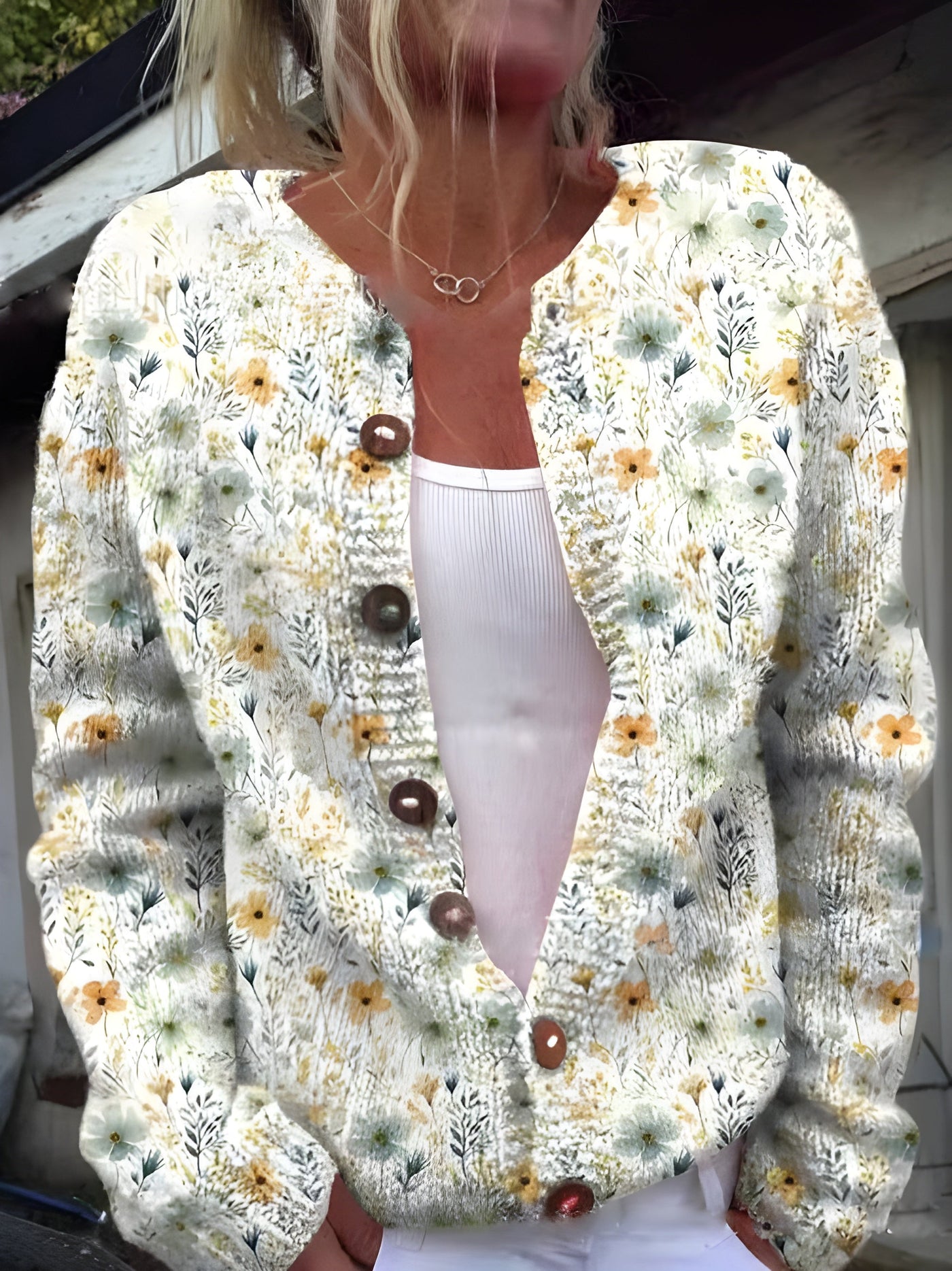 Nirvald™ - Blomstrete Cardigan