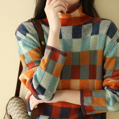 Nirvald™ - Luksuriøs Patchwork Turtleneck