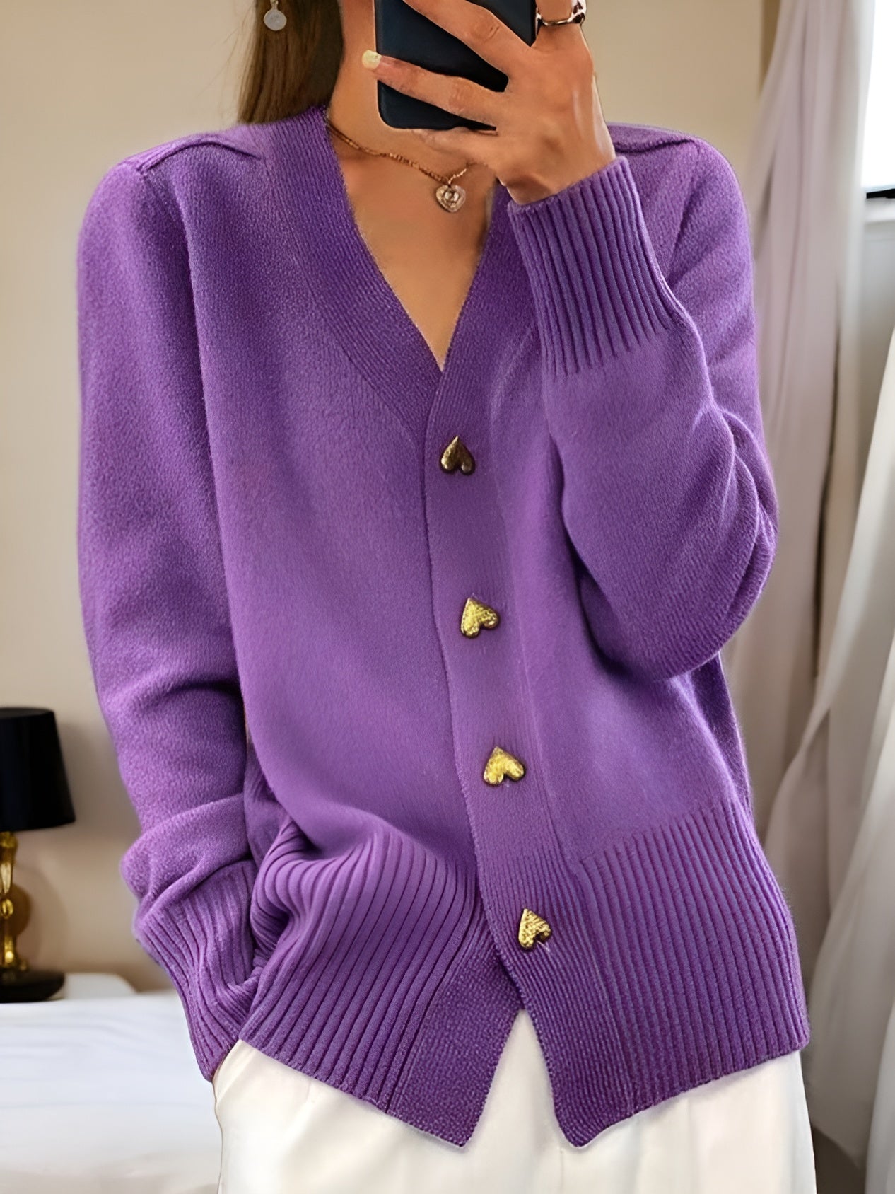 Nirvald™ - Cardigan med Hjerteknapper